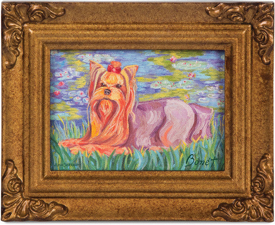 Yorkshire Terrier Bonet Framed Canvas Art Framed Canvas Art - Beloved Gift Shop