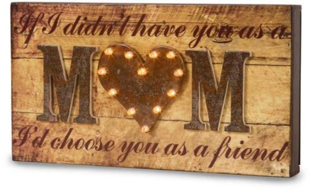 If I didn't have you as a Mom I'd choose you as a friend LED Wooden Plaque LED Marquee Plaque - Beloved Gift Shop