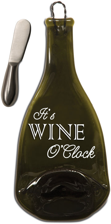 It's Wine O'Clock Wine Bottle Serving Tray & Spreader Serving Tray & Spreader - Beloved Gift Shop