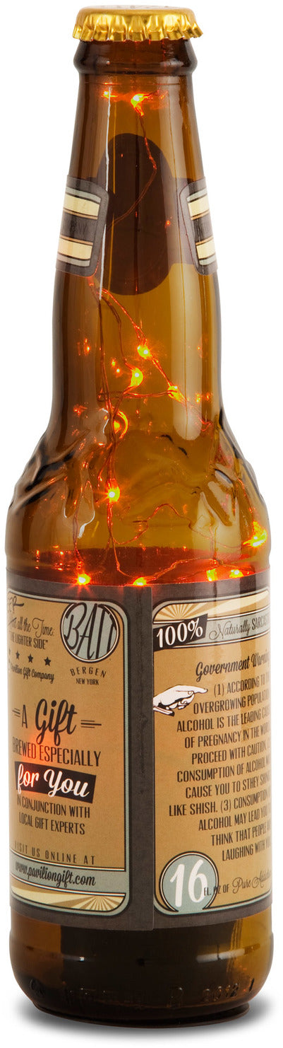 Friends! Good Friends make the world go 'round. Good Beer makes the room go 'round. 16oz LED Lit Beer Bottle Lantern Lamp Beer Lantern - Beloved Gift Shop