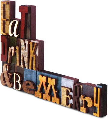 Eat, Drink & Be Merry Wood Block Letters Wood Block Letters - Beloved Gift Shop