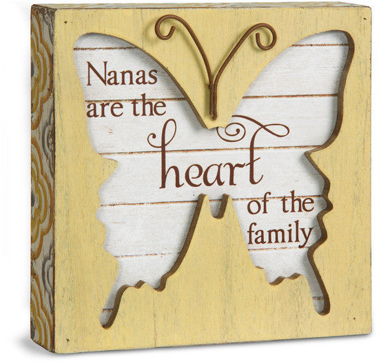 Nanas are the heart of the family Butterfly Plaque Plaque - Beloved Gift Shop