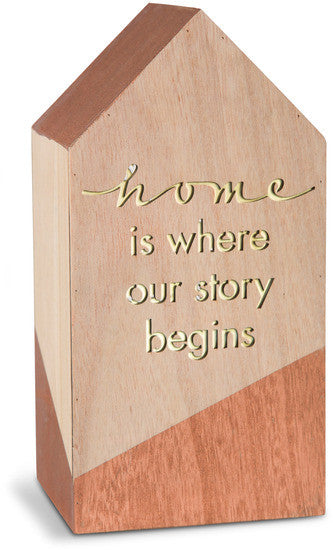 Home is where our story begins LED Lit Wooden House LED House - Beloved Gift Shop