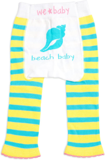Aqua & Yellow Beach Baby Leggings Baby Leggings We Baby - GigglesGear.com