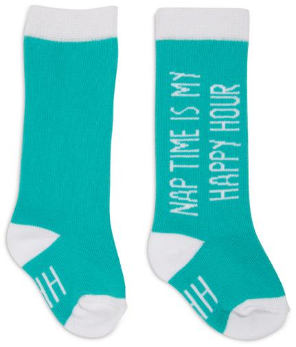 Nap time is my happy hour Baby Knee High Socks Baby Socks Sidewalk Talk - GigglesGear.com