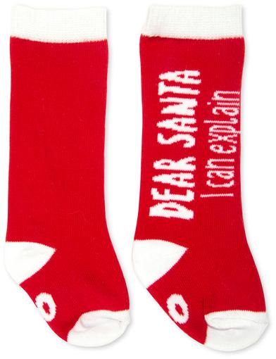 Dear Santa I can explain Baby Knee High Socks Baby Socks Sidewalk Talk - GigglesGear.com