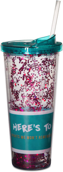 Here's to the nights we won't remember Glitter Beverage Tumbler Tumbler - Beloved Gift Shop