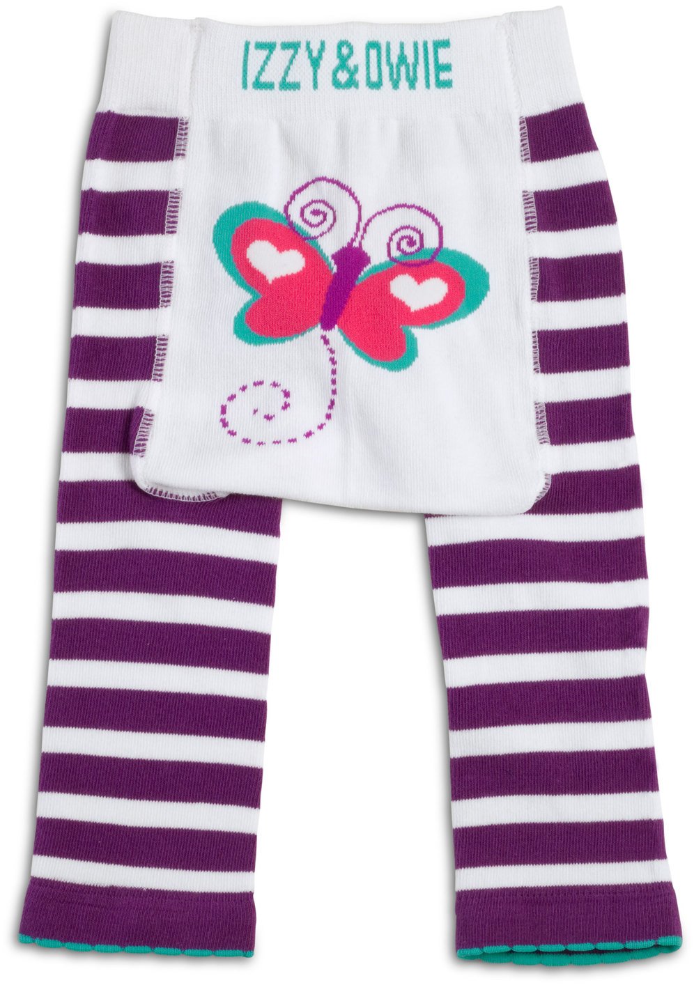 Purple and White Butterfly Baby Leggings Baby Leggings Izzy & Owie - GigglesGear.com