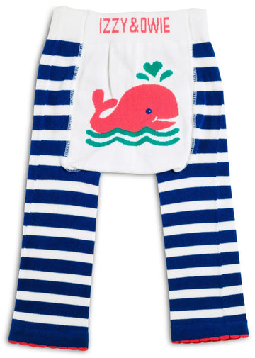 Blue and Pink Whale Baby Leggings Baby Leggings Izzy & Owie - GigglesGear.com