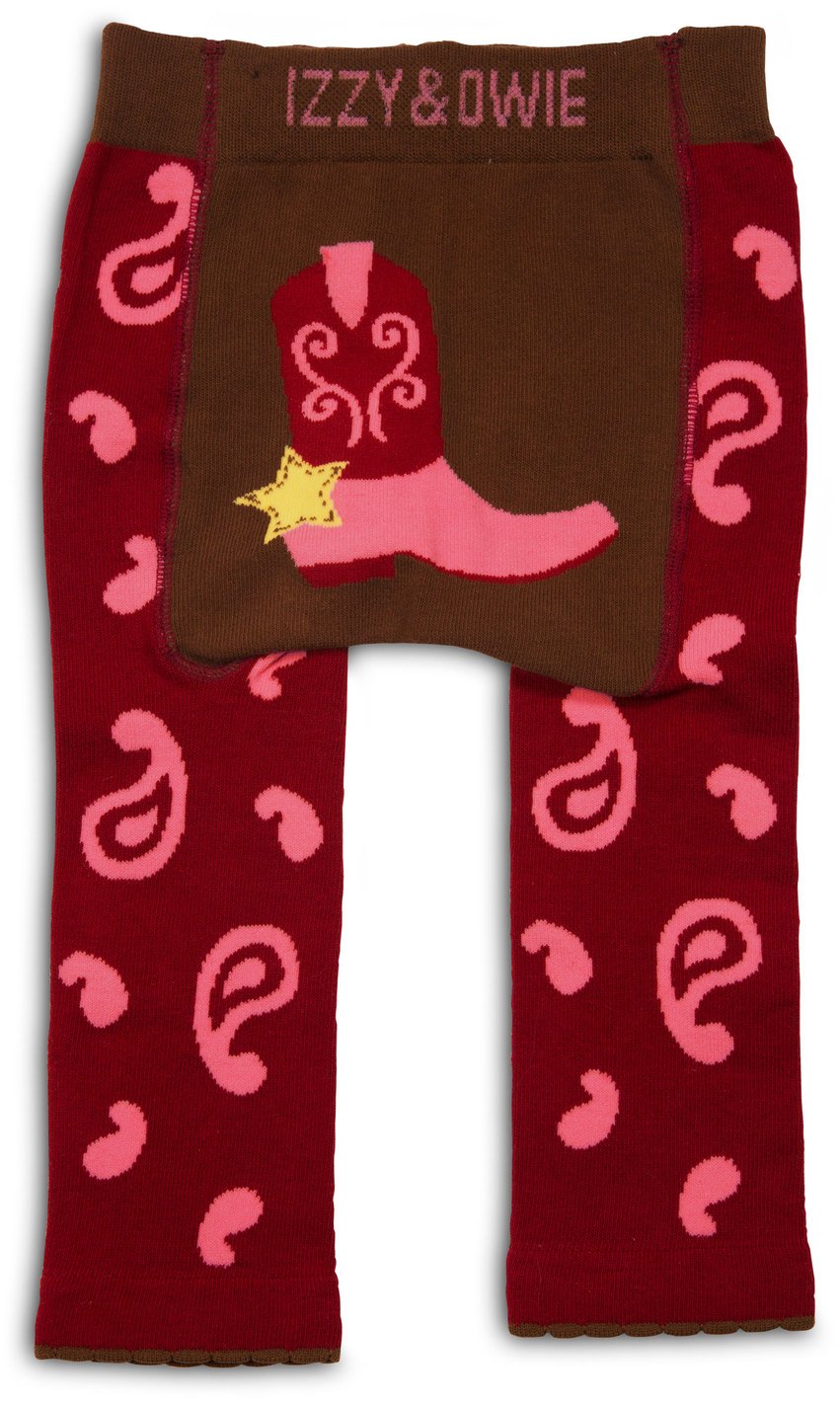 Red and Pink Cowgirl Baby Leggings Baby Leggings Izzy & Owie - GigglesGear.com