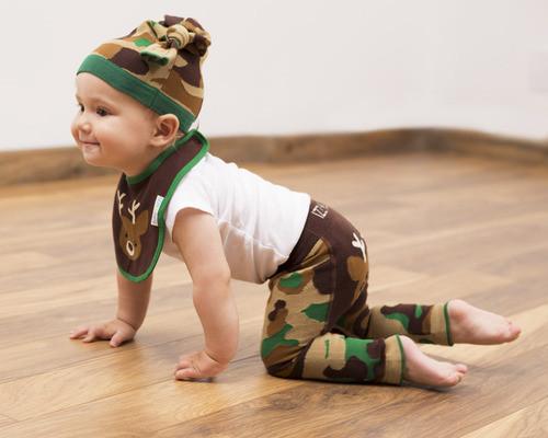 Brown & Green Camouflage Knotted Baby Hat Baby Hat Izzy & Owie - GigglesGear.com