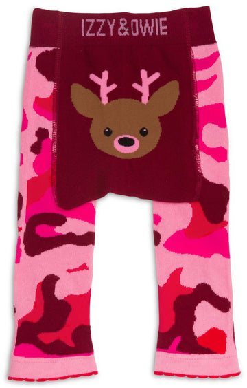 Pink Camouflage Deer Baby Leggings 6-12 M Baby Leggings Izzy & Owie - GigglesGear.com