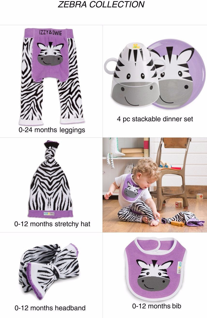Purple Zebra Knotted Baby Hat Baby Hat Izzy & Owie - GigglesGear.com