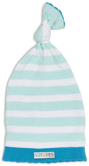 Light Blue Stripe Knotted Baby Hat Baby Hat Izzy & Owie - GigglesGear.com