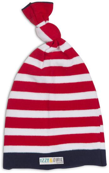 Red and Navy Stripe Knotted Baby Hat Baby Hat Izzy & Owie - GigglesGear.com