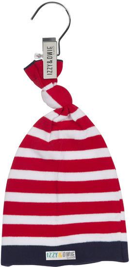Red and Navy Stripe Knotted Baby Hat Baby Hat Izzy & Owie - GigglesGear.com