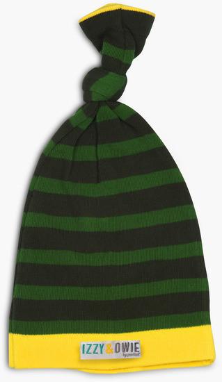 Forest Green Stripe Knotted Baby Hat Baby Hat Izzy & Owie - GigglesGear.com