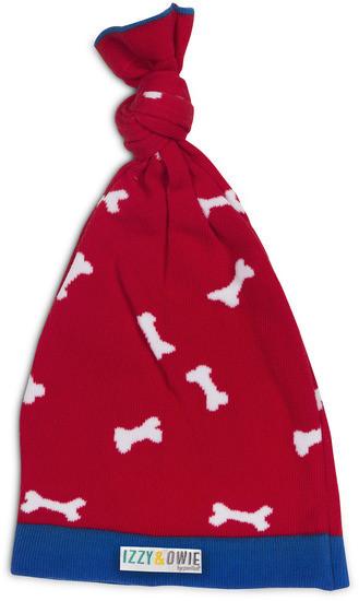 Red and White Bones Knotted Baby Hat Baby Hat Izzy & Owie - GigglesGear.com