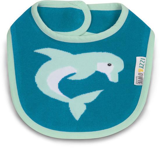 Blue Dolphin Baby Bib Baby Bib Izzy & Owie - GigglesGear.com