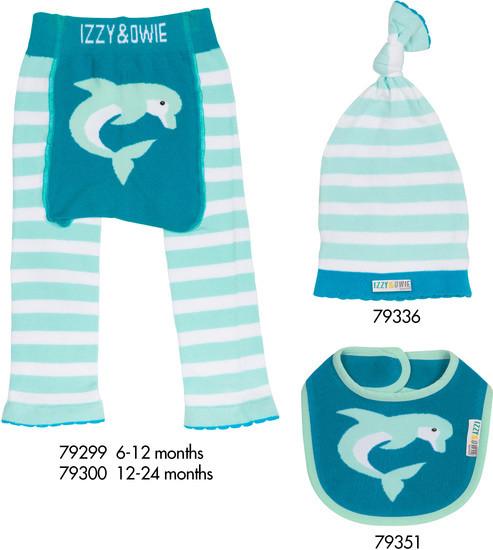 Blue Dolphin Baby Bib Baby Bib Izzy & Owie - GigglesGear.com