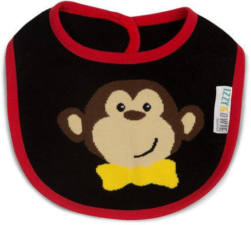Red and Black Monkey Baby Bib Baby Bib Izzy & Owie - GigglesGear.com