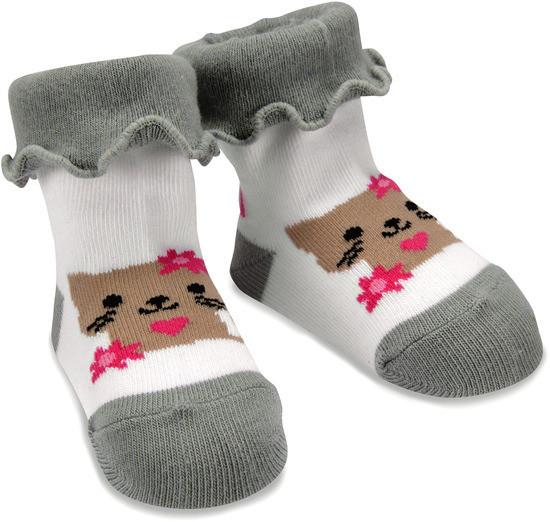 Pink and Gray Kitty Baby Socks Baby Socks Izzy & Owie - GigglesGear.com