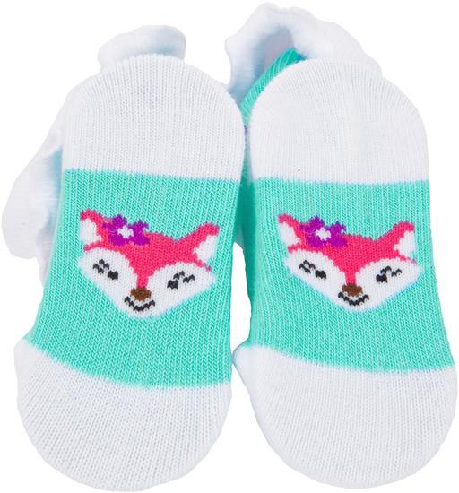 Aqua and White Fox Baby Socks Baby Socks Izzy & Owie - GigglesGear.com