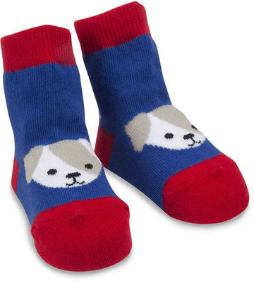 Red and Blue Puppy Baby Socks Baby Socks Izzy & Owie - GigglesGear.com
