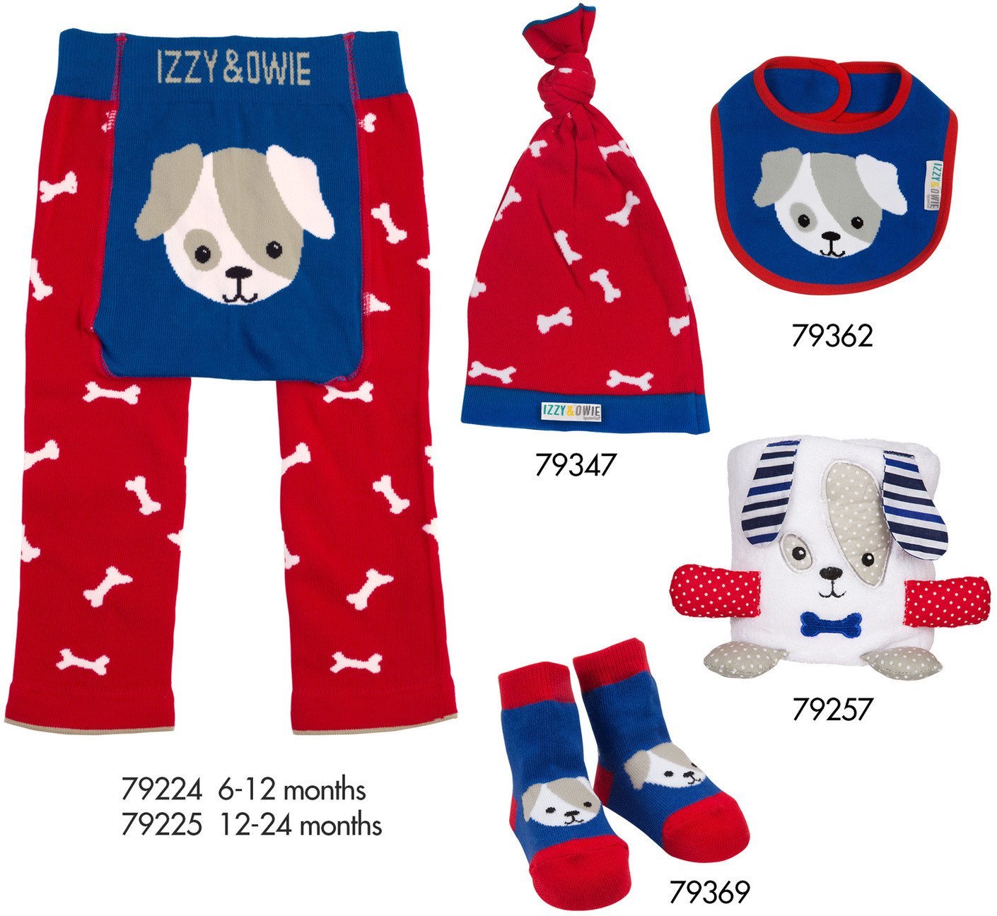Red and Blue Puppy Baby Socks Baby Socks Izzy & Owie - GigglesGear.com