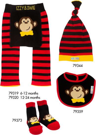 Red and Black Monkey Baby Socks Baby Socks Izzy & Owie - GigglesGear.com