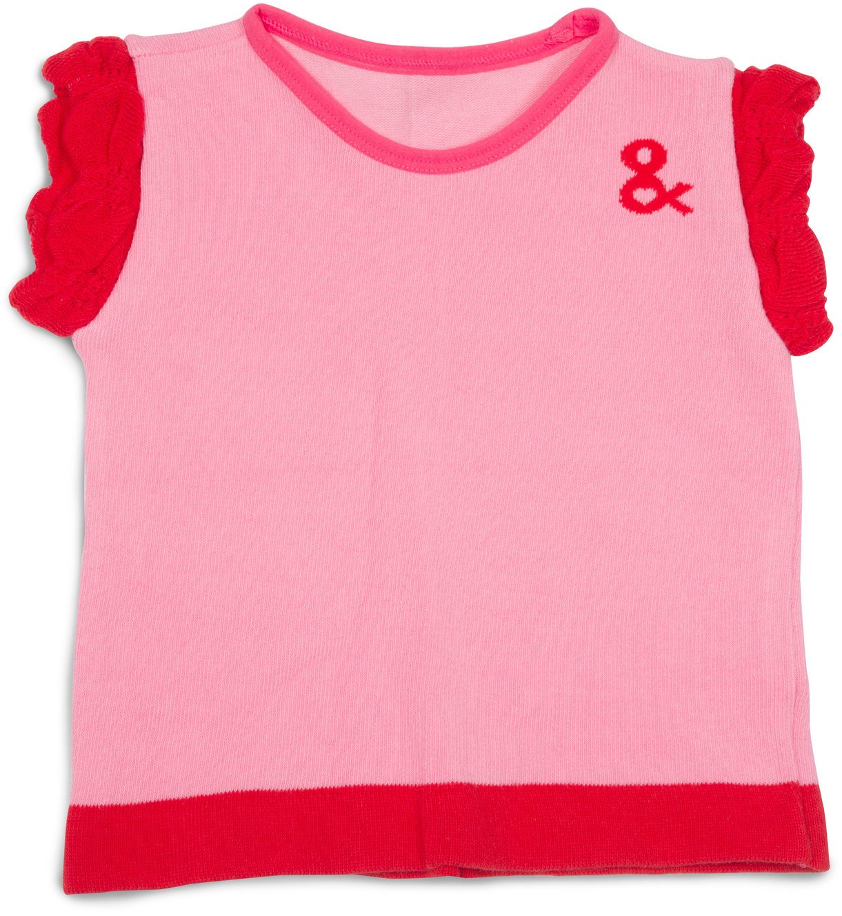 Pink and Coral Ruffled Baby T-Shirt Baby Shirt Izzy & Owie - GigglesGear.com