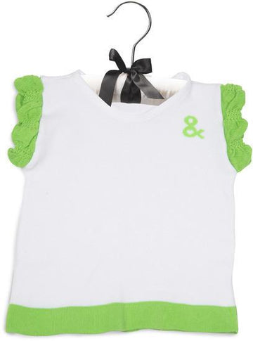 Lime Green and White Ruffled Baby T-Shirt Baby Shirt Izzy & Owie - GigglesGear.com