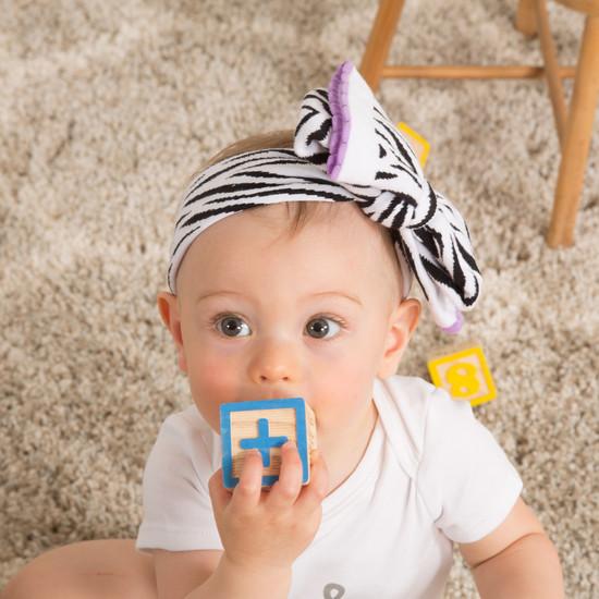 Purple Zebra Baby Headband 0-12 M Baby Headband Izzy & Owie - GigglesGear.com