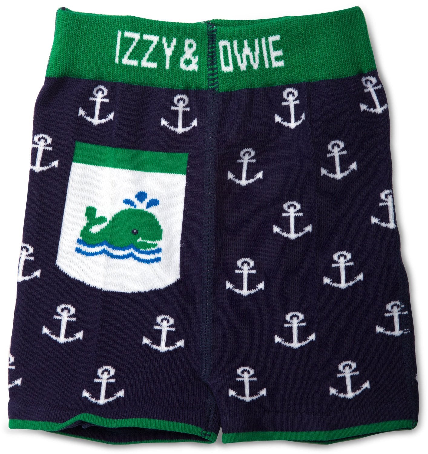 Blue and Green Whale Baby Shorts Baby Shorts Izzy & Owie - GigglesGear.com