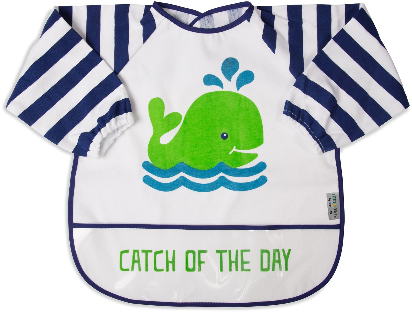 Navy and White Whale Catch of the Day Baby Smock Baby Smock Izzy & Owie - GigglesGear.com