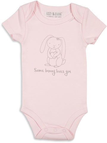 Some Bunny Loves You Baby Onesie 0-6 M Baby Onesie Izzy & Owie - GigglesGear.com