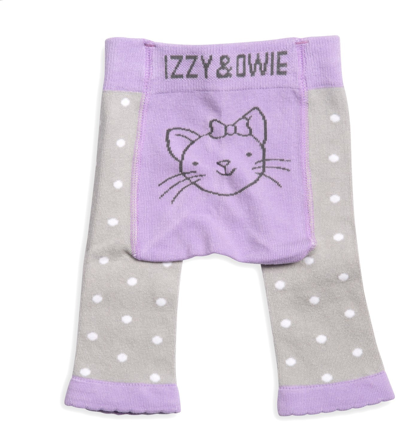 Soft Lavender Kitty Baby Leggings 0-6M Baby Leggings Izzy & Owie - GigglesGear.com