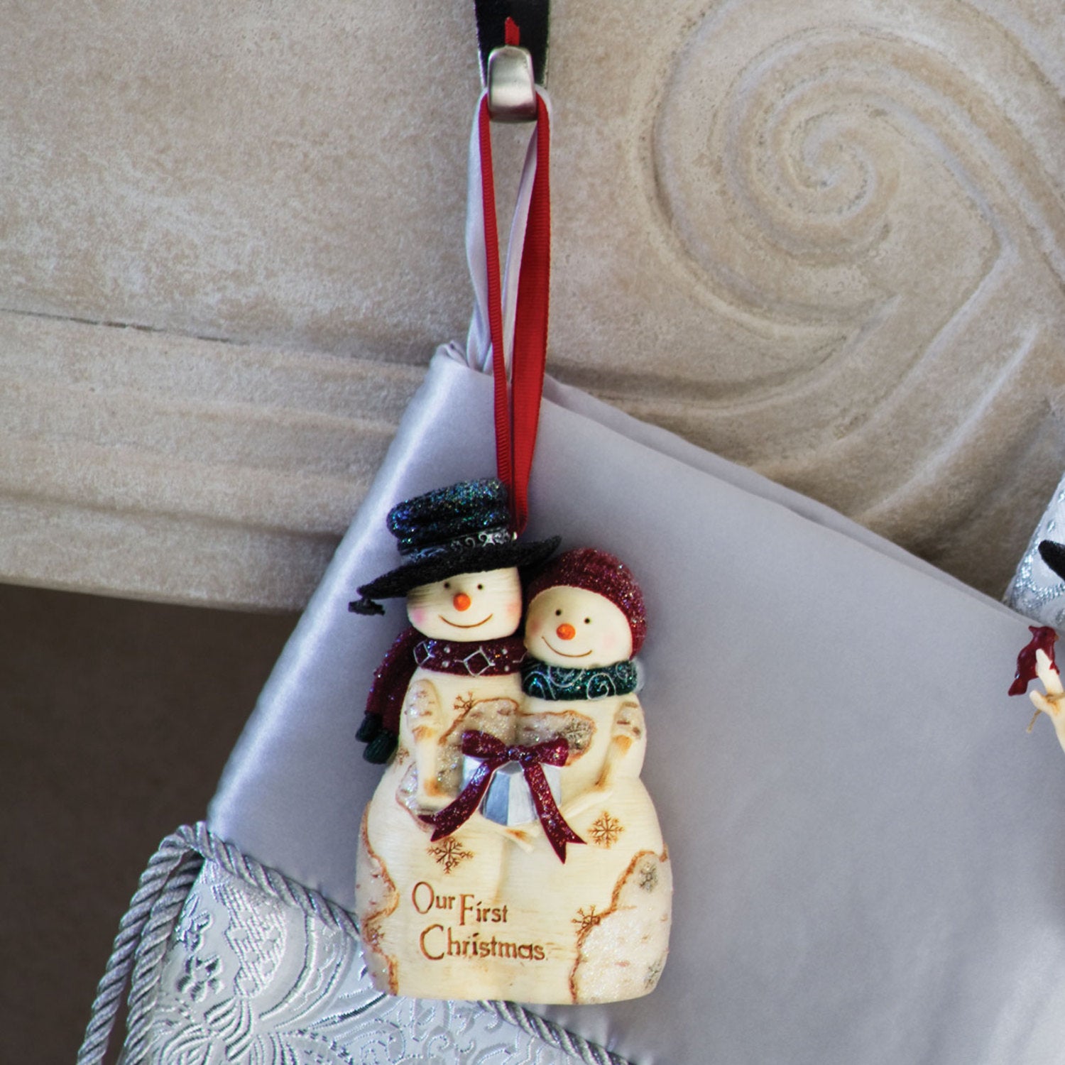 Our First Christmas Snow Couple Ornament Christmas Ornament - Beloved Gift Shop