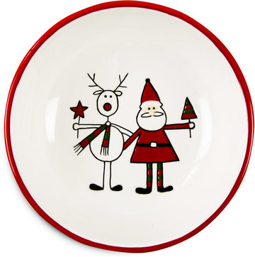 Reindeer with Santa Christmas Bowl