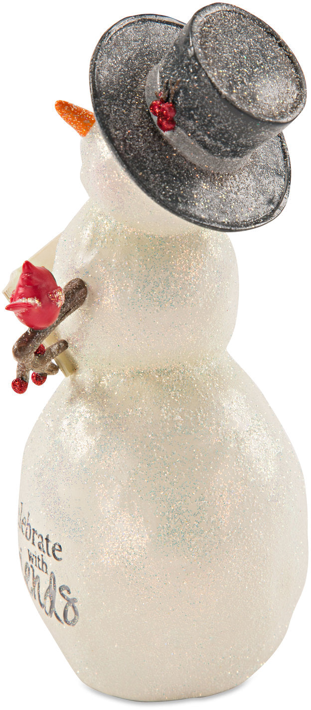 Celebrate with friends Snowman with Book Figurine Snowman Figurine - Beloved Gift Shop