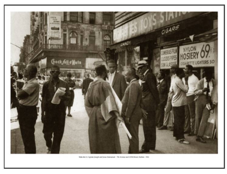 Harlem, 1962: 7th Avenue & 125th Street: Malcolm X, Captain Joseph & Jesus Emmanuel | Klytus Smith
