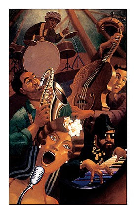 Jazz Quintet Justin Bua Art Print Posters & Prints - Beloved Gift Shop