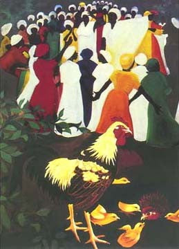 Chickens at Revival Bernard Hoyes Art Print Posters & Prints - Beloved Gift Shop