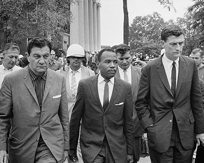James Meredith First African American Student at University of Mississippi with US Marshals 1962 | McMahan