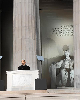 President Barack Obama at Lincoln Memorial 2009
