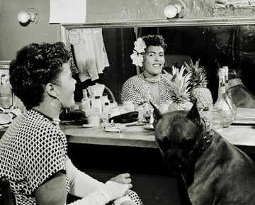 Billie Holiday in Dressing Room with Her Dog “Mister” NYC 1946 | McMahan