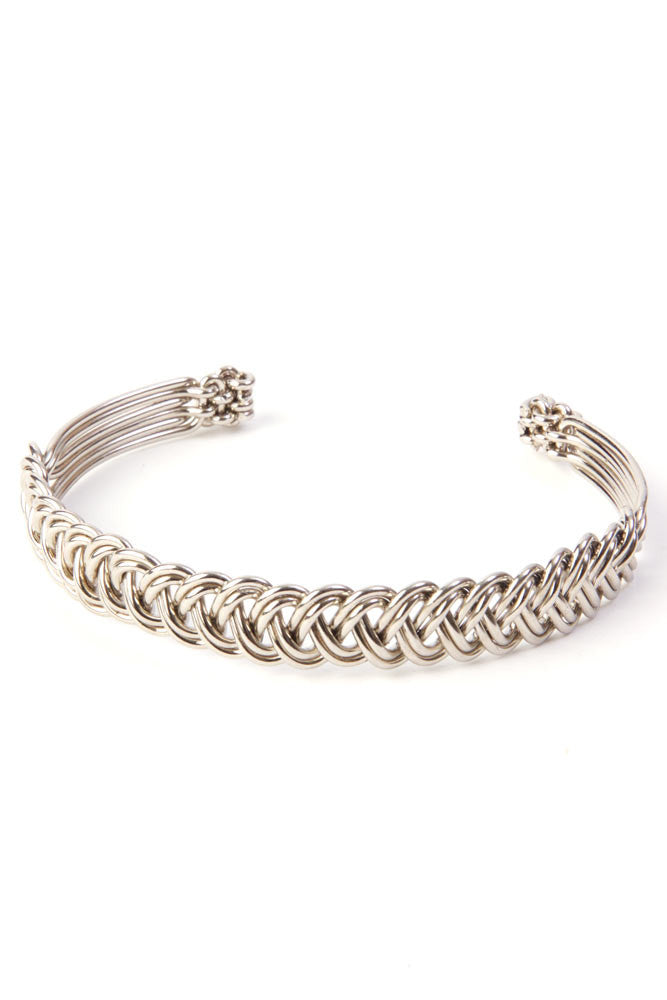 Kenyan Braided Silver Cuff Bracelet Bracelet - Beloved Gift Shop