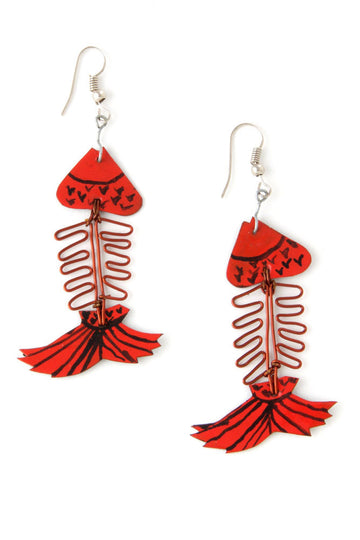 African Assorted Recycled Aluminum Fish Earrings